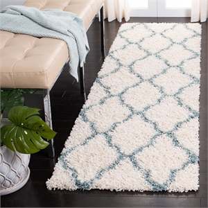 Hawthorne Collection Ivory Shag Rug - 2'3&quot x 8'