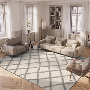 Hawthorne Collection Ivory Shag Rug - 8' x 10'