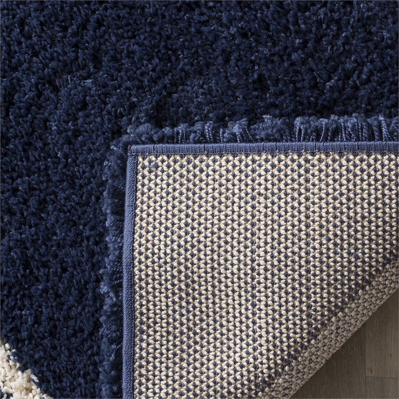 Hawthorne Collection Navy Shag Rug - 5'1