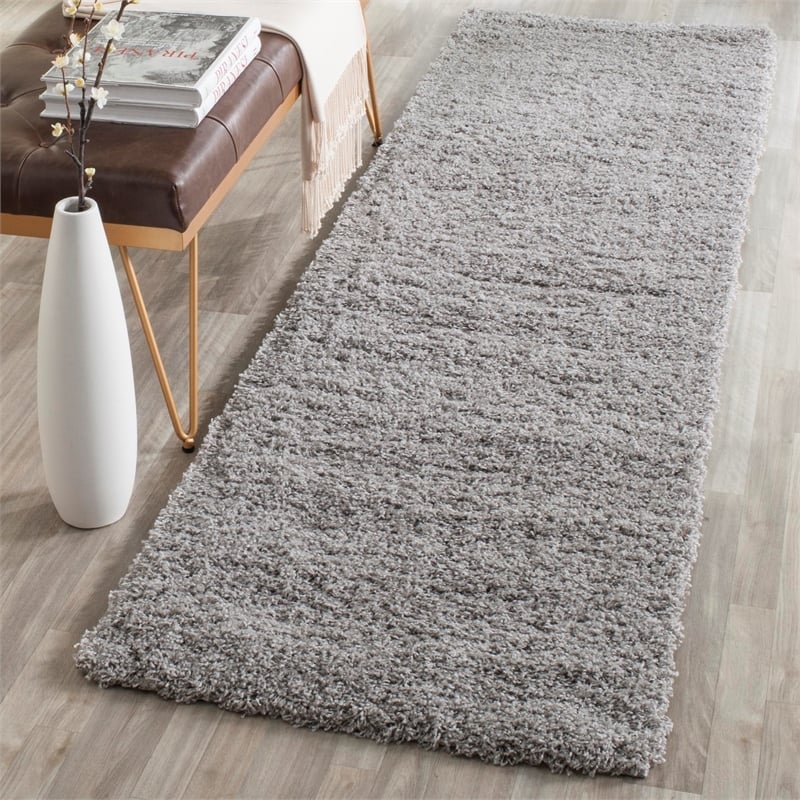 Hawthorne Collection Silver Shag Rug - Runner 2'3