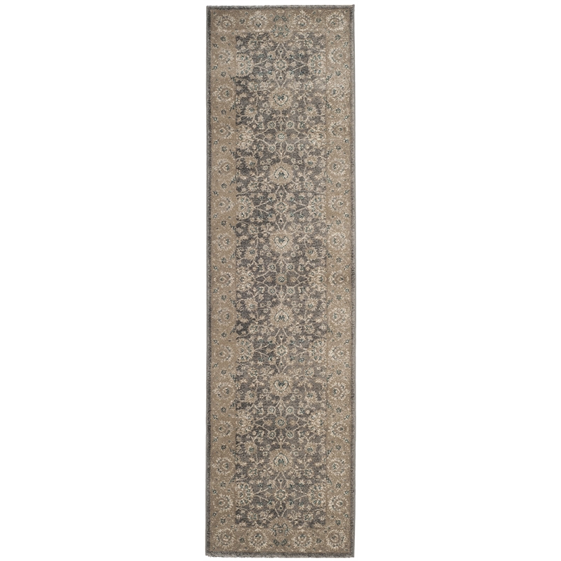 Hawthorne Collection Light Grey Traditional Rug - Runner 2'2