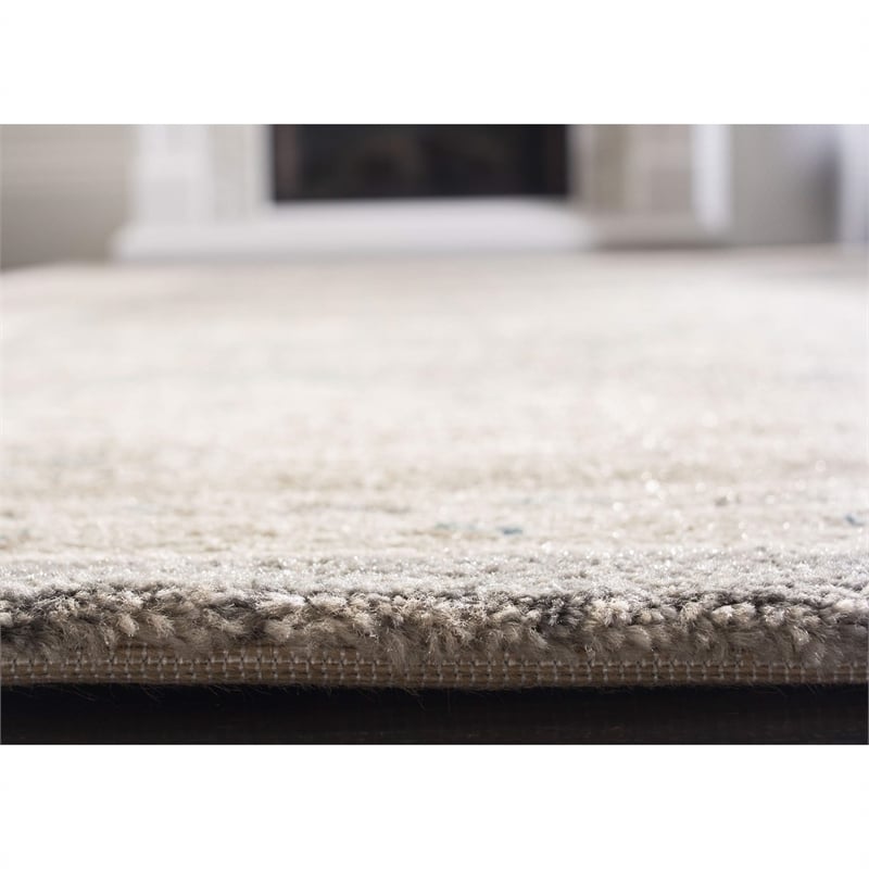Hawthorne Collection Light Grey Traditional Rug - 4' x 5'7