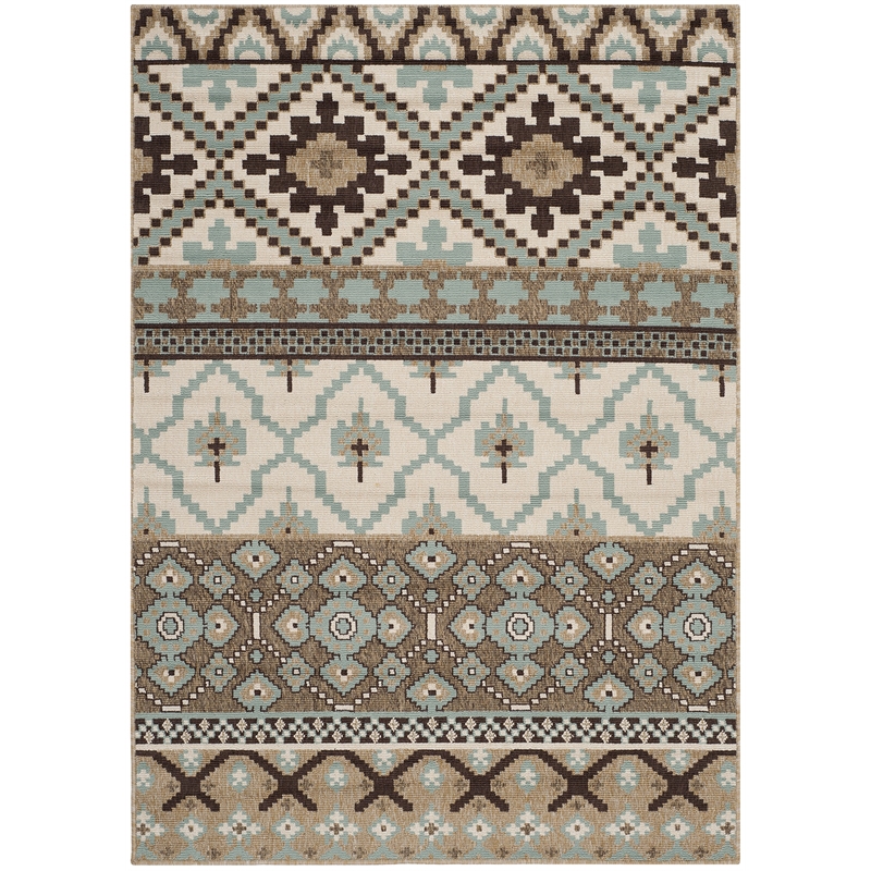 Hawthorne Collection Creme Indoor Outdoor Rug - 4' x 5'7