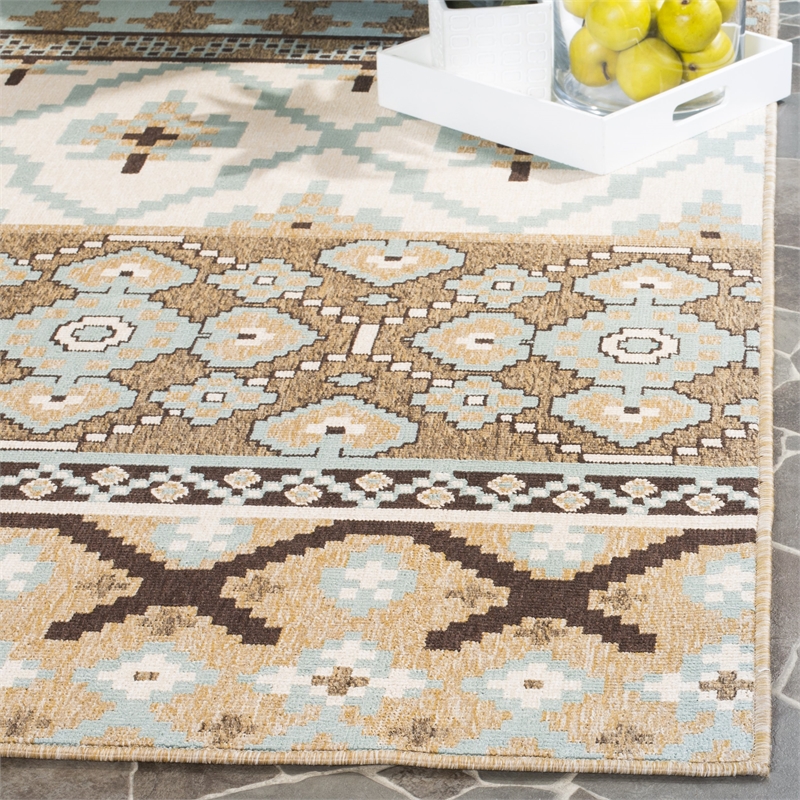 Hawthorne Collection Creme Indoor Outdoor Rug - 4' x 5'7