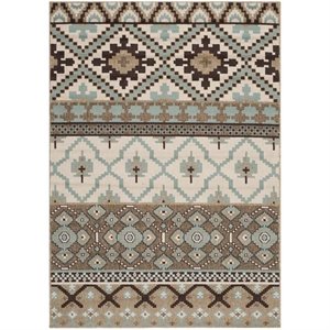 hawthorne collection creme indoor outdoor rug - 4' x 5'7