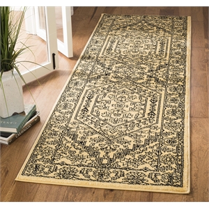 Hawthorne Collection 2'6&quot X 16' Power Loomed Rug in Ivory and Silver