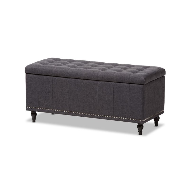 Hawthorne Collection Storage Bench in Dark Gray