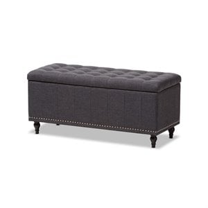 Hawthorne Collection Storage Bench in Dark Gray