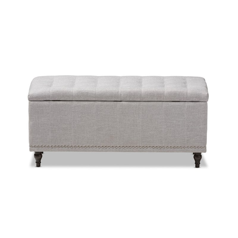 Hawthorne Collection Storage Bench in Grayish Beige