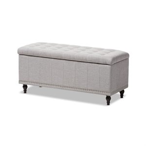 Hawthorne Collection Storage Bench in Grayish Beige