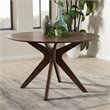 Hawthorne Collections Wood Walnut Brown Dining Table Round Mid-Century 47.24
