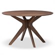 Hawthorne Collections Wood Walnut Brown Dining Table Round Mid-Century 47.24