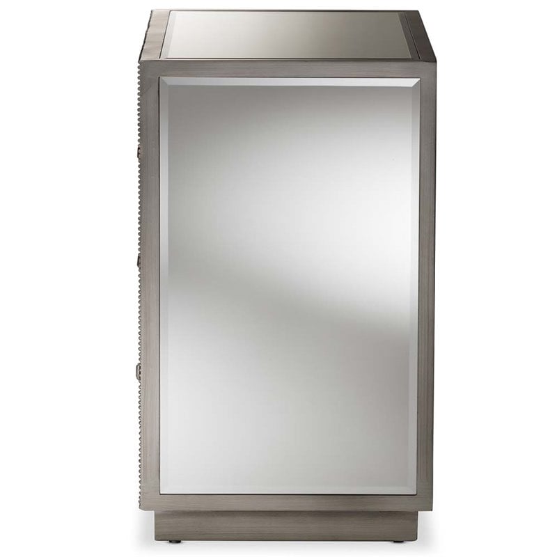 Hawthorne Collections 3-Drawer Mirrored MDF Wood Chest in Gray