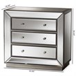 Hawthorne Collections 3-Drawer Mirrored MDF Wood Chest in Gray