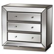 Hawthorne Collections 3-Drawer Mirrored MDF Wood Chest in Gray
