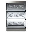 Hawthorne Collection Mirrored 3 Drawer Nightstand in Silver