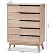 Hawthorne Collections 5-Drawer Wood Chest in Light Brown/Gray