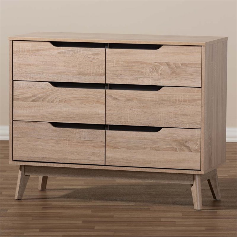 Hawthorne Collections 6-Drawer Wood Double Dresser in Light Brown