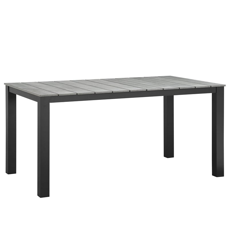 Hawthorne Collection Outdoor Dining Table in Brown and Gray