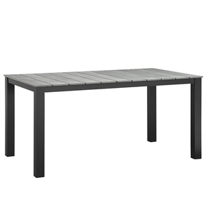 Hawthorne Collection Outdoor Dining Table in Brown and Gray