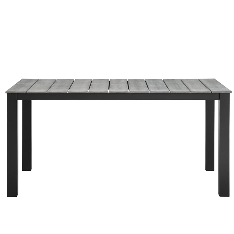 Hawthorne Collection Outdoor Dining Table in Brown and Gray