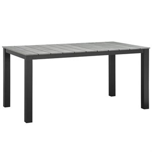 Hawthorne Collection Outdoor Dining Table in Brown and Gray