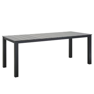 Hawthorne Collection Outdoor Dining Table in Brown and Gray