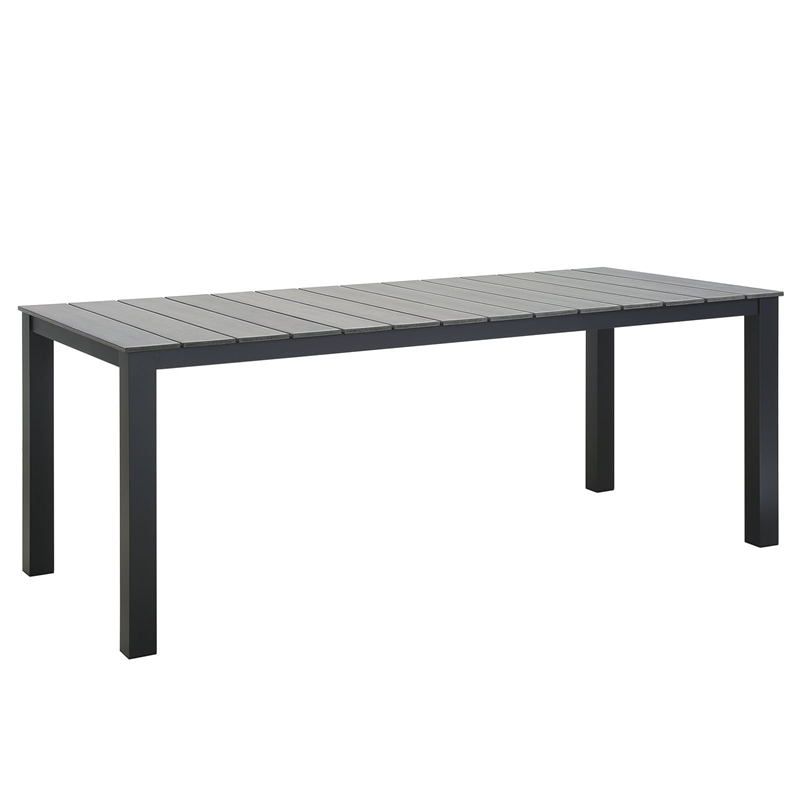 Hawthorne Collection Outdoor Dining Table in Brown and Gray
