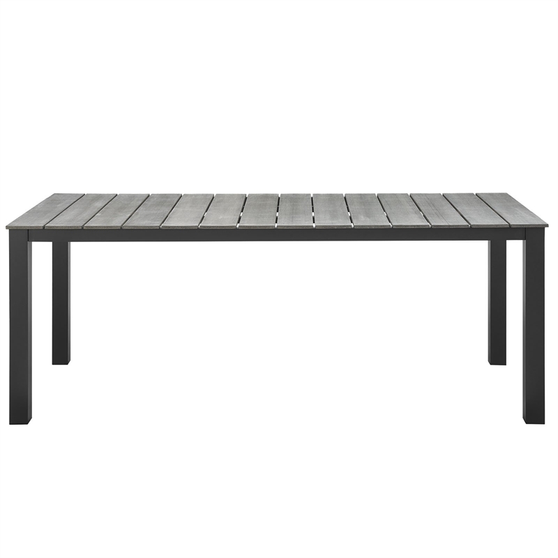 Hawthorne Collection Outdoor Dining Table in Brown and Gray