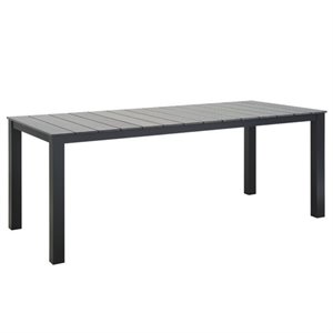 Hawthorne Collection Outdoor Dining Table in Brown and Gray