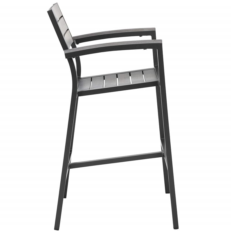 Hawthorne Collection Patio Bar Stool in Brown and Gray