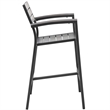 Hawthorne Collection Patio Bar Stool in Brown and Gray