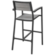 Hawthorne Collection Patio Bar Stool in Brown and Gray