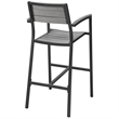 Hawthorne Collection Patio Bar Stool in Brown and Gray