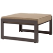 Hawthorne Collection Outdoor Patio Ottoman in Brown and Mocha