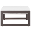Hawthorne Collection Outdoor Patio Ottoman in Brown and White