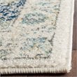 Hawthorne Collection 5' Round Power Loomed Rug in Ivory and Blue
