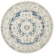 Hawthorne Collection 5' Round Power Loomed Rug in Ivory and Blue