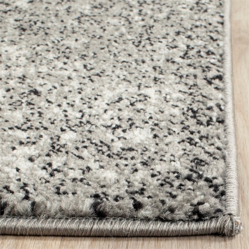 Hawthorne Collection 3' X 5' Power Loomed Rug in Gray and Ivory