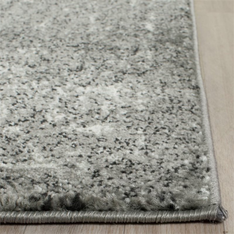 Hawthorne Collection 3' X 5' Power Loomed Rug in Gray and Ivory