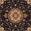Hawthorne Collection 4' Round Power Loomed Rug in Black and Ivory