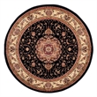 Hawthorne Collection 4' Round Power Loomed Rug in Black and Ivory