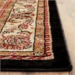 Hawthorne Collection 4' Round Power Loomed Rug in Black and Ivory