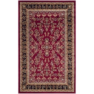 Hawthorne Collection 2'3&quot X 4' Power Loomed Rug in Red and Black
