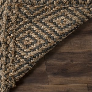 Hawthorne Collection 4' X 6' Hand Woven Jute Rug in Natural and Gray
