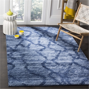 Hawthorne Collection 2'6&quot X 4' Power Loomed Rug in Blue and Dark Blue