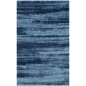 Hawthorne Collection 2'3&quot X 7' Power Loomed Rug in Light Blue and Blue