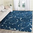 Hawthorne Collection 4' X 6' Power Loomed Rug in Dark Blue and Cream