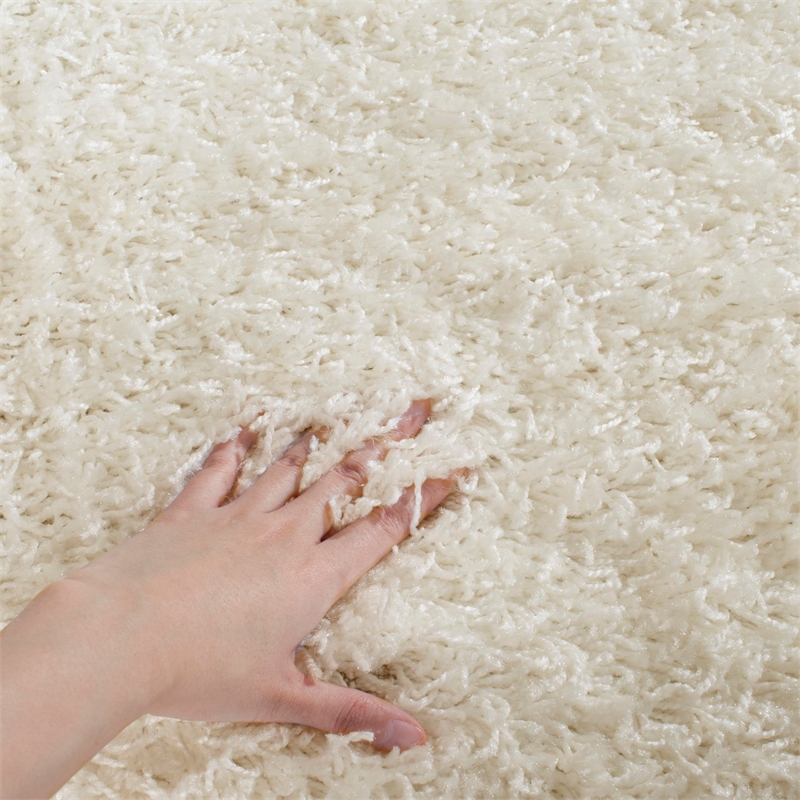 Hawthorne Collection 6' X 9' Power Loomed Polypropylene Rug in White