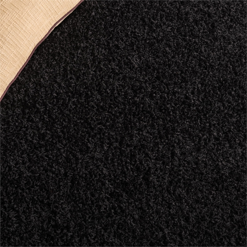 Hawthorne Collection 3' X 5' Power Loomed Polypropylene Rug in Black